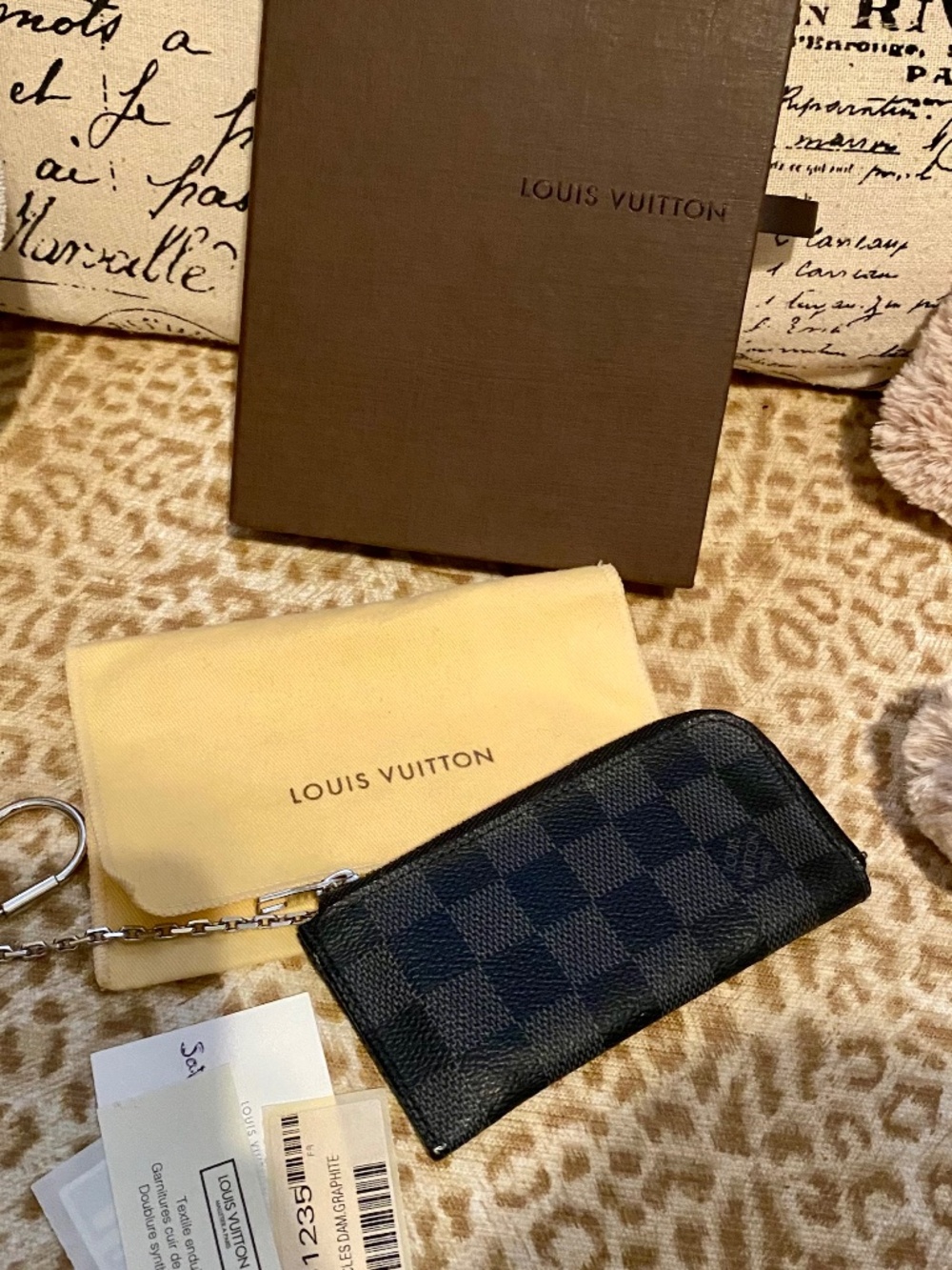 LOUIS VUITTON Damier Graphite XL Zipped Key Purse